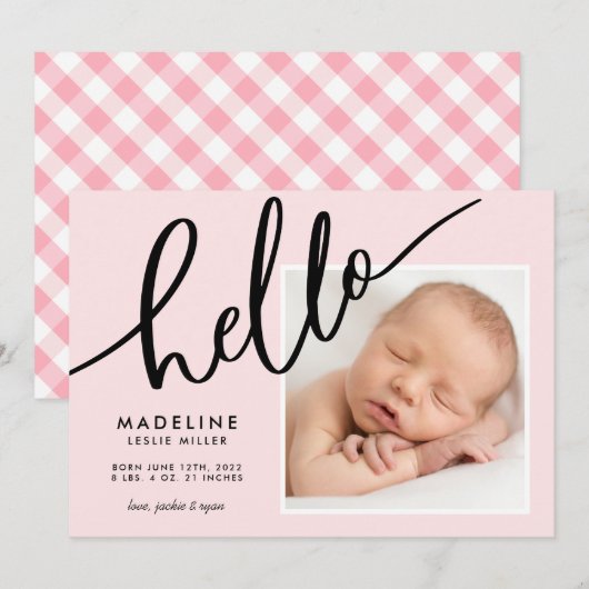 Carte BABY ANNOUNCEMENT Add Your Photo (Devant / Derrière)