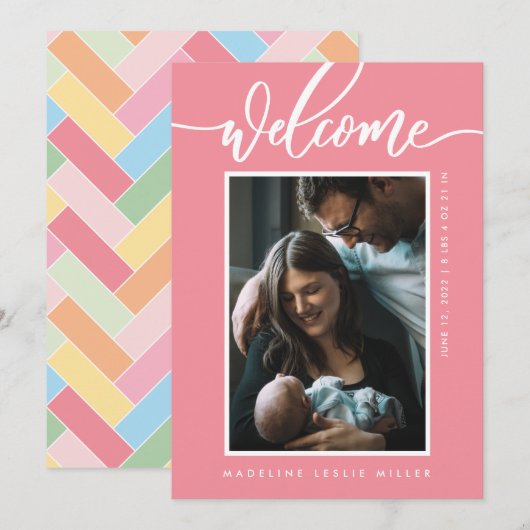 Carte BABY ANNOUNCEMENT Add Your Photo (Devant / Derrière)