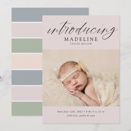 Carte BABY ANNOUNCEMENT Add Your Photo (Devant / Derrière)