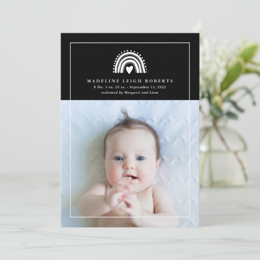 Carte BABY ANNOUNCEMENT Add Your Photo (Debout devant)