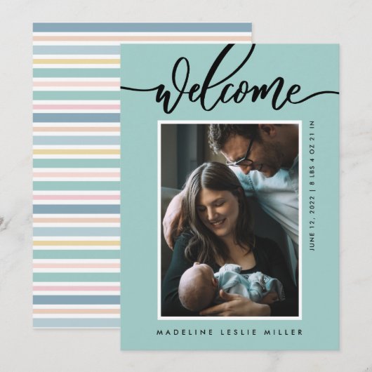 Carte BABY ANNOUNCEMENT Add Your Photo (Devant / Derrière)