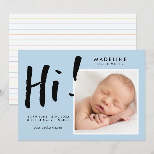 Carte BABY ANNOUNCEMENT Add Your Photo (Devant / Derrière)