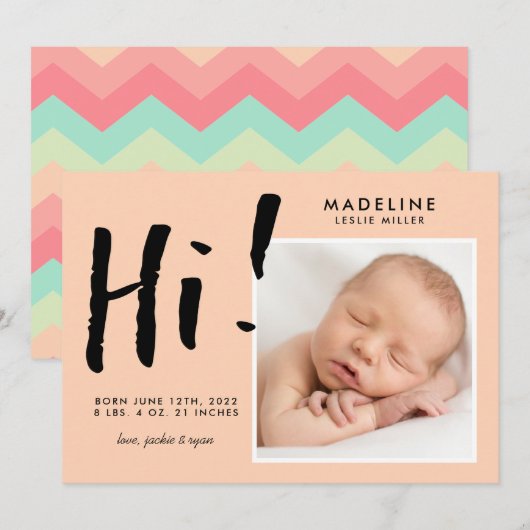 Carte BABY ANNOUNCEMENT Add Your Photo (Devant / Derrière)