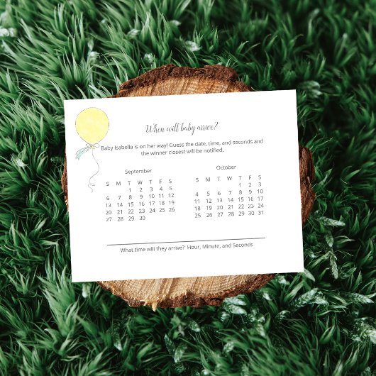 Carte Baby Arrival Prediction Baby Sprinkle Jeu