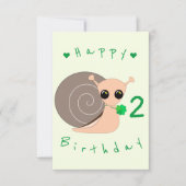 Carte Baby Birthday Card Lucky Snail avec Clover (Devant)