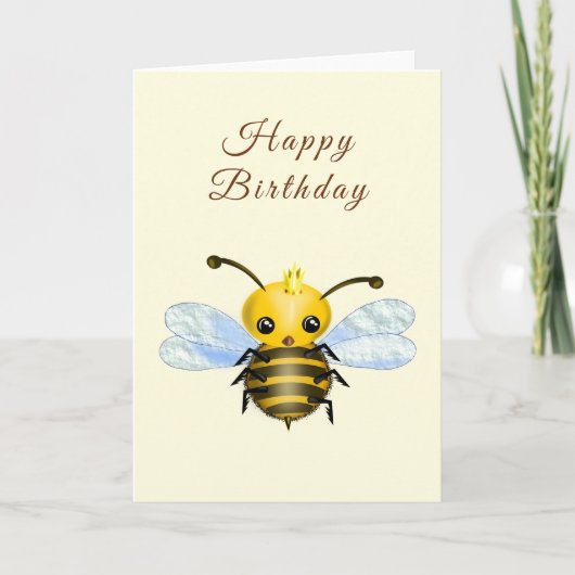 Carte Baby Birthday Card Queen Bee - Votre nom (Devant)