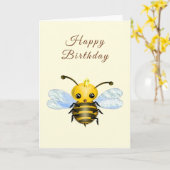 Carte Baby Birthday Card Queen Bee - Votre nom (Fleur jaune)