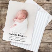 Carte Baby Boy Blue Photo Simple Custom