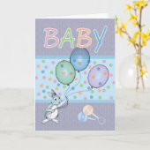 Carte Baby Boy félicitations nouveau bébé (Fleur jaune)