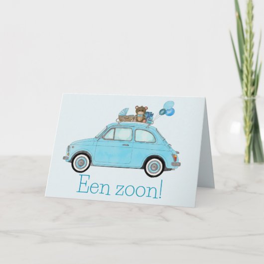 Carte Baby Boy Fiat 500 Dutch Félicitations (Devant)