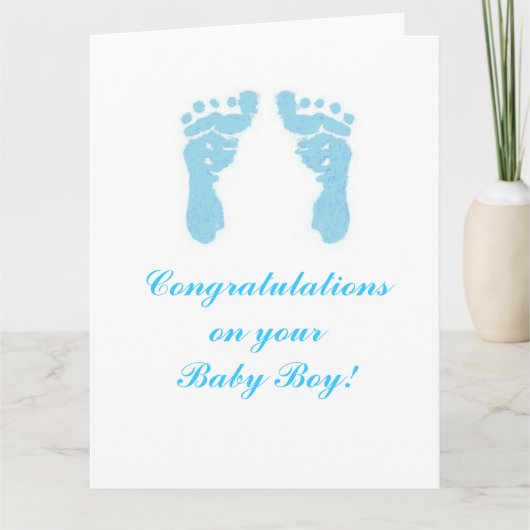 Carte "Baby Boy Footprints" Big 8,5"x11" (Devant)