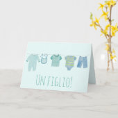 Carte Baby Boy Italien Félicitations (Fleur jaune)