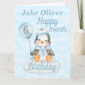 Carte Baby Boy Penguin 6 mois Anniversaire Big (Devant)