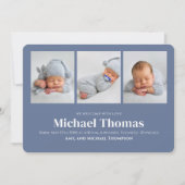 Carte Baby Boy Simple Photo Collage Bleu (Devant)