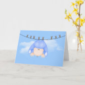 Carte Baby Boy sur Clothesline (Fleur jaune)