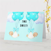 Carte Baby Boy Twins Félicats (Fleur jaune)