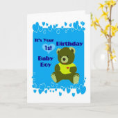 Carte Baby Boys 1er anniversaire (Fleur jaune)