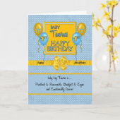 Carte Baby Boys 1er Anniversaire Taurus Zodiac (Fleur jaune)