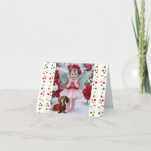 Carte Baby Christmas Fairy avec Dachshund Card