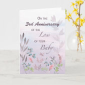 Carte Baby Custom Année 3e anniversaire de la perte (Fleur jaune)