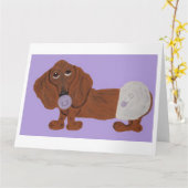 Carte Baby Dachshund (Fleur jaune)