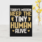 Carte Baby Daddy Keep The Tiny Human Alive Funny New Dad (Fleur jaune)