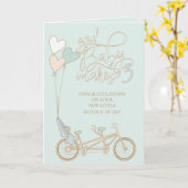 Carte Baby Fabrique trois tandem vélo avec siège bébé Ca (Fleur jaune)