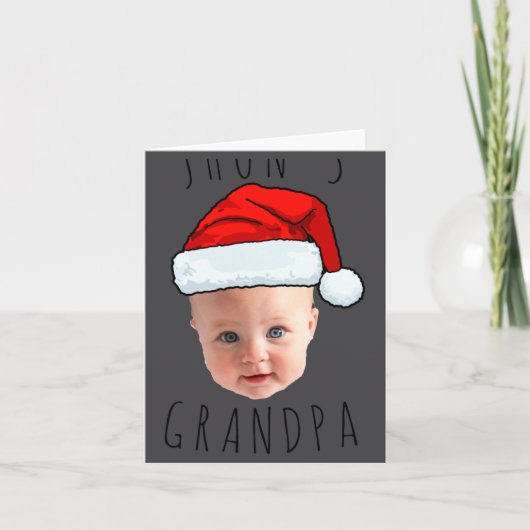 Carte Baby Face Santa Hat Christmas Photo _1  (Devant)