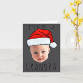 Carte Baby Face Santa Hat Christmas Photo _1  (Fleur jaune)