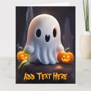 Carte Baby Ghost Déplaisant mignon caractère Halloween