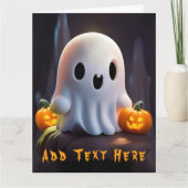Carte Baby Ghost Déplaisant mignon caractère Halloween (Devant)