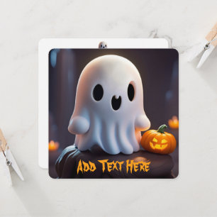 Carte Baby Ghost Déplaisant mignon caractère Halloween