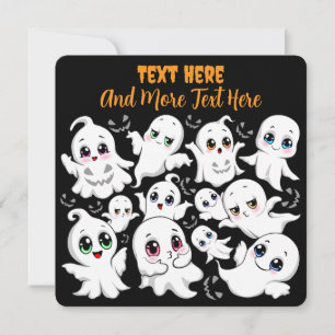 Carte Baby Ghosts Éffrayant mignon Halloween humeur