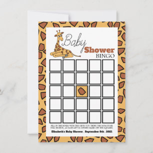 Carte Baby Giraffe, Baby shower Bingo