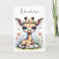 Baby Giraffe In Flowers Félicitations