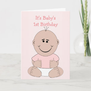 Carte Baby Girl 1st Birthday Card