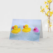 Carte Baby Girl canard en caoutchouc (Fleur jaune)