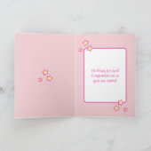 Carte Baby girl congratulations elephant pink (Intérieur)