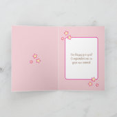 Carte Baby girl congratulations giraffe pink (Intérieur)