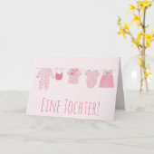 Carte Baby Girl Félicitations allemande (Fleur jaune)