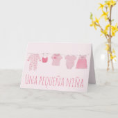 Carte Baby Girl Félicitations espagnoles (Fleur jaune)