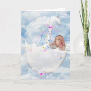 Carte Baby Girl in Floating Umbrella