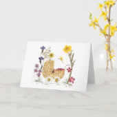 Carte Baby Girl Pressé Fleurs Design (Fleur jaune)