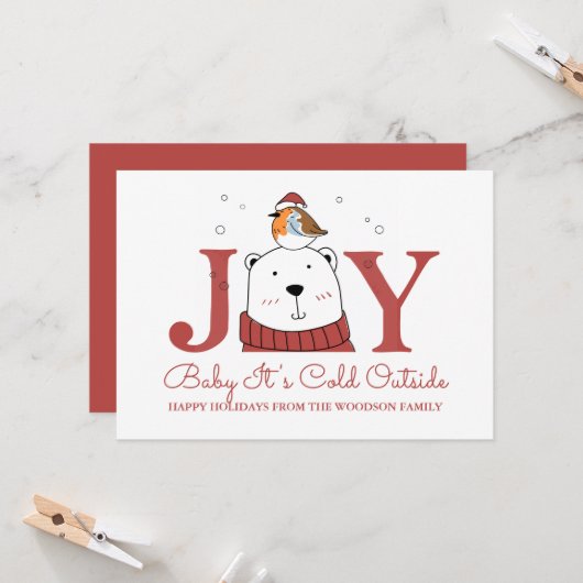 Carte Baby It's Cold Outside Christmas Greeting Card (Devant/Arrière en situation)