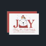 Carte Baby It's Cold Outside Christmas Greeting Card<br><div class="desc">Une carte de Noël moderne unique avec la typographie JOIE illustrée avec ours polaire,  et rouge sur le dos de la carte.</div>