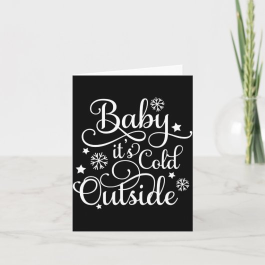 Carte Baby Its Cold Outside Navy Blue Womens Holiday  (Devant)