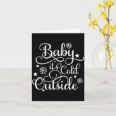 Carte Baby Its Cold Outside Navy Blue Womens Holiday  (Fleur jaune)
