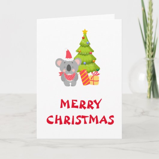 Carte Baby Koala Christmas Folded Greeting Card (Devant)