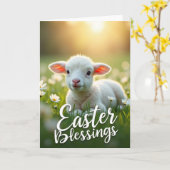 Carte Baby Lamb Easter Blessings Card (Fleur jaune)