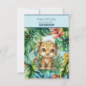 Carte Baby Leopard Happy Birthday Special Grandson (Devant)
